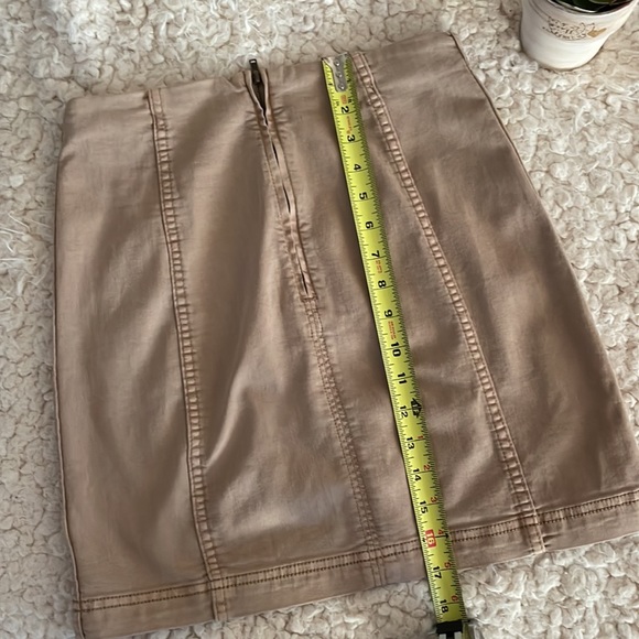 Free People Soft Denim Brown/Tan A-Line Mini Skirt - Picture 5 of 8